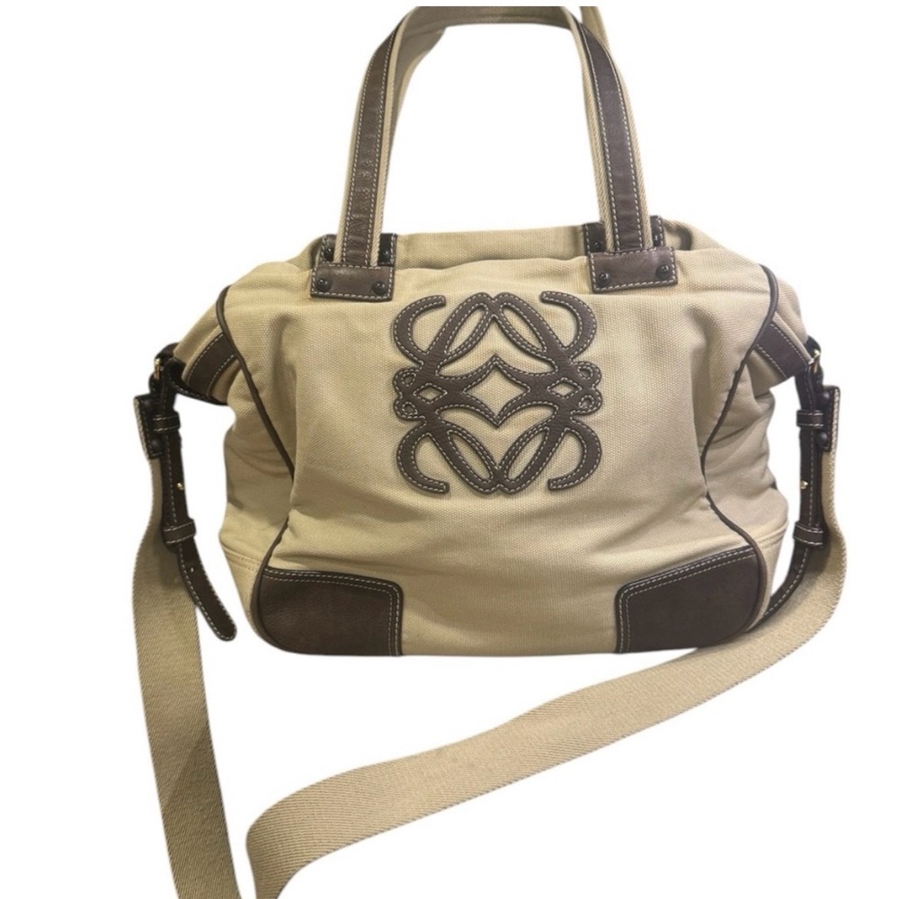 Loewe Canvas Tote Anagram Two Way Crossbody Amazing Travel bag!